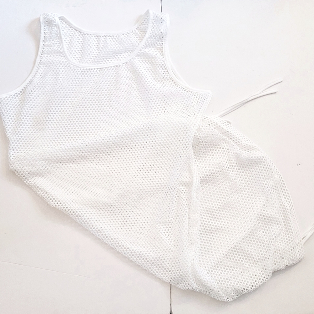 NWOT White Mesh Bathing Suit Coverup